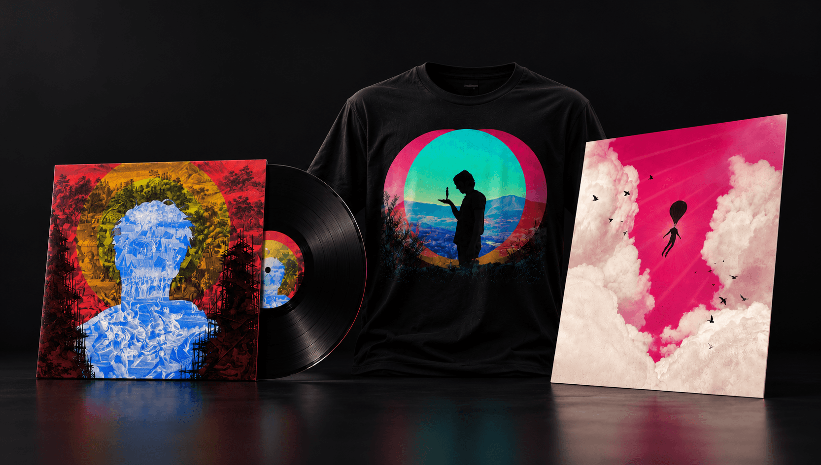 Slumbernaut merchandise and printed artwork